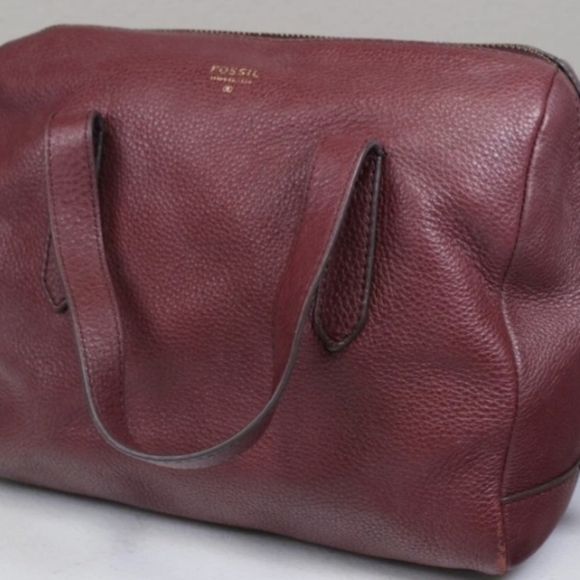 Fossil Sydney Raisin Leather Satchel - Picture 3 of 8